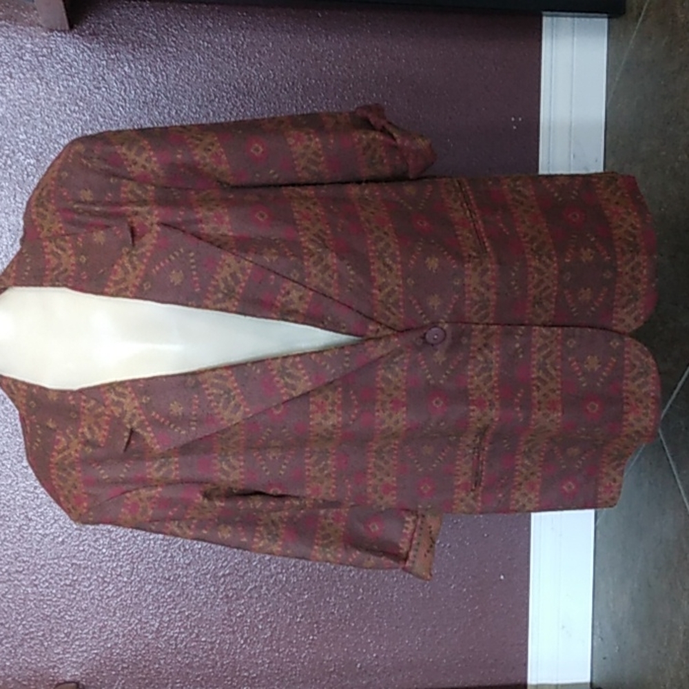 Vintage 90's Aztec Tribal Patterned Blazer Jacket